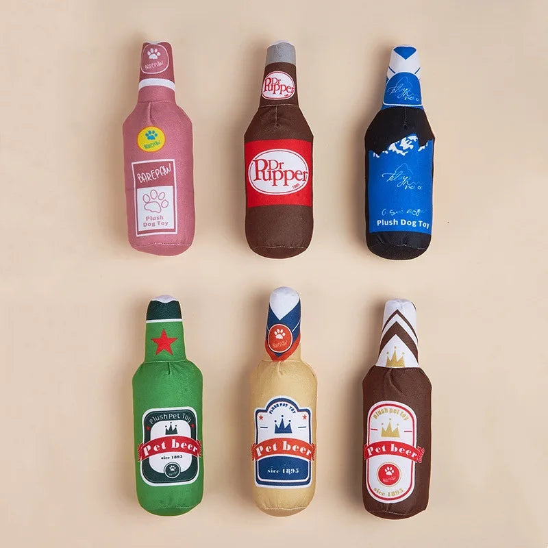 Dog Toy Realistic Wine Bottle Design