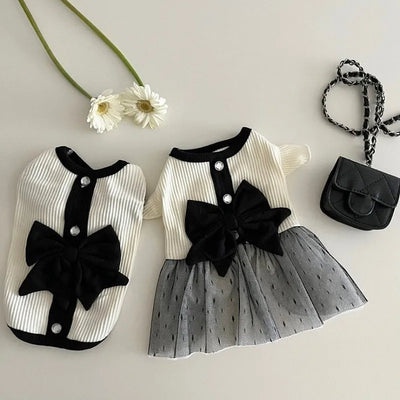 Luxury Dog Dress Bow Lace Dog Skirt