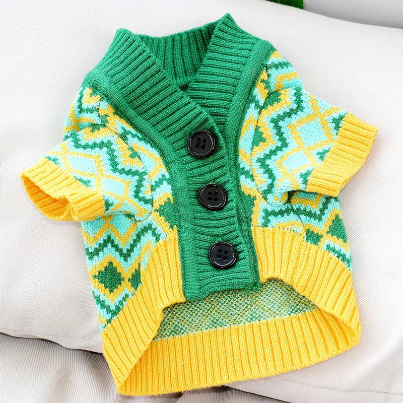 Luxury Dog Cardigan Sweater