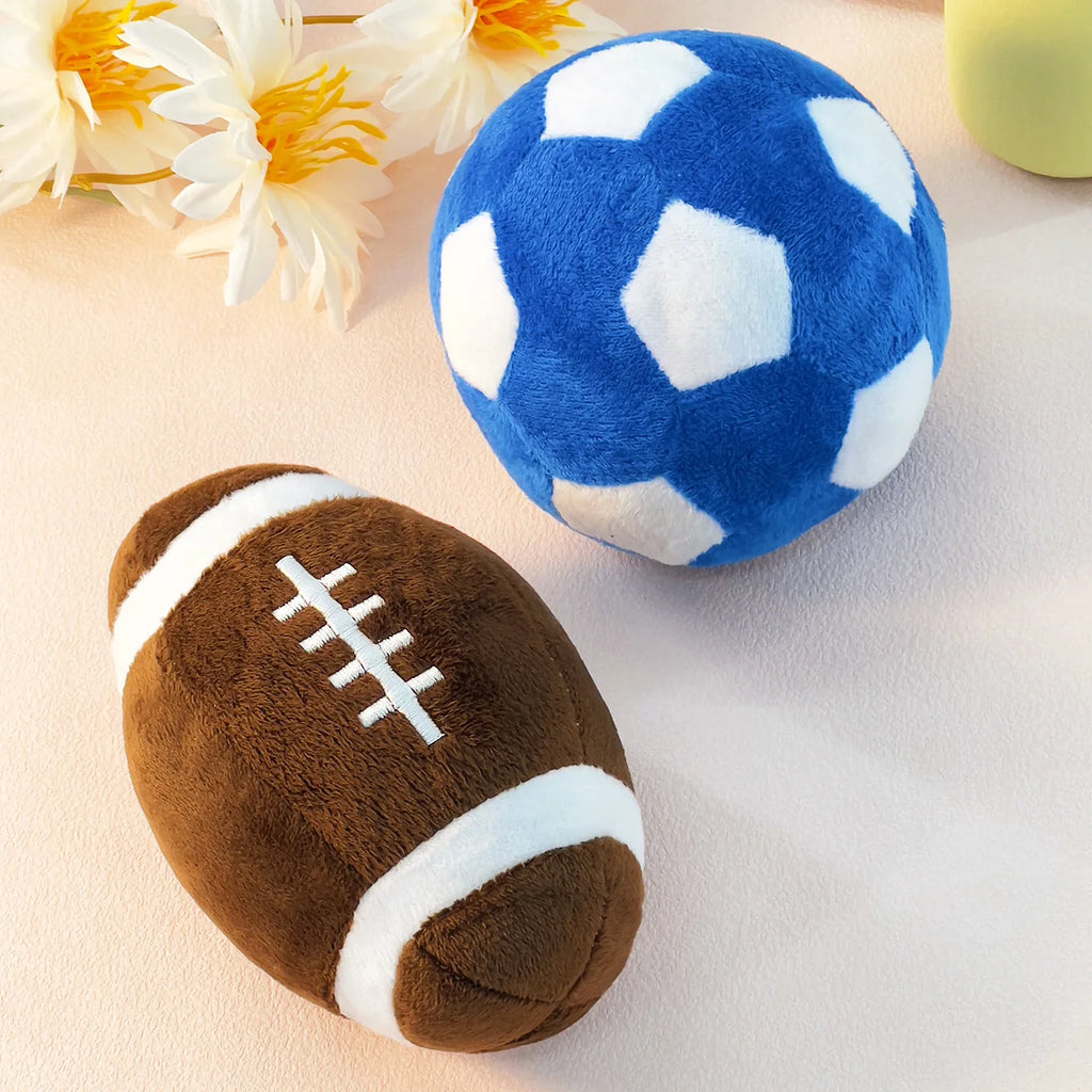 Squeaky Football & Rugby Dog Toy